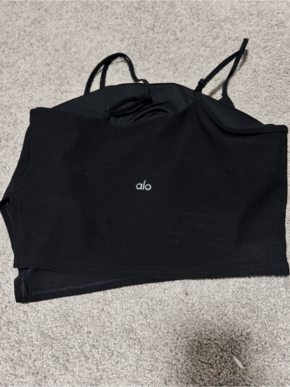ALO Yoga Black Cropped Strappy Tank